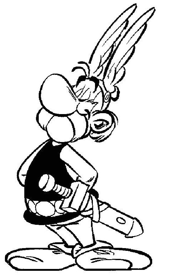 coloriage asterix fait le fier